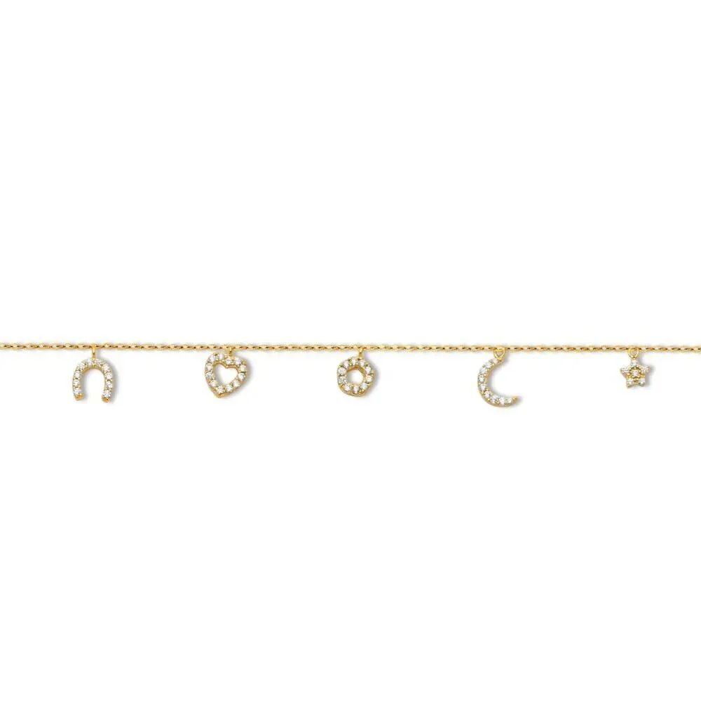 14K Gold Light CZ Anklet